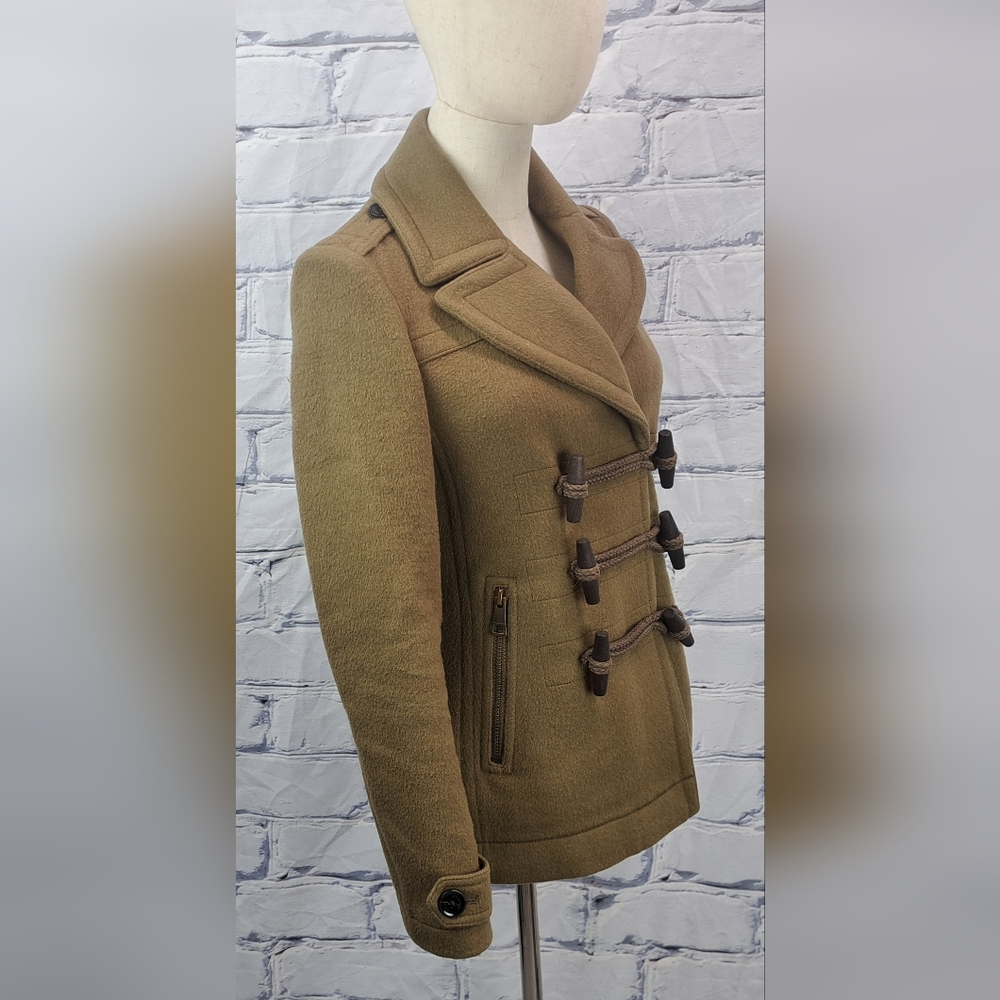 Burberry Women's Pea Coat Winter Jacket Wool Toggle Duffle Double Breasted 2 US - Picture 14 of 16